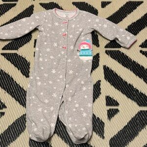 Carter's Gray and Pink Snowflake Footie